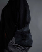 "PRADA" Wrap flap design micro suede jacket