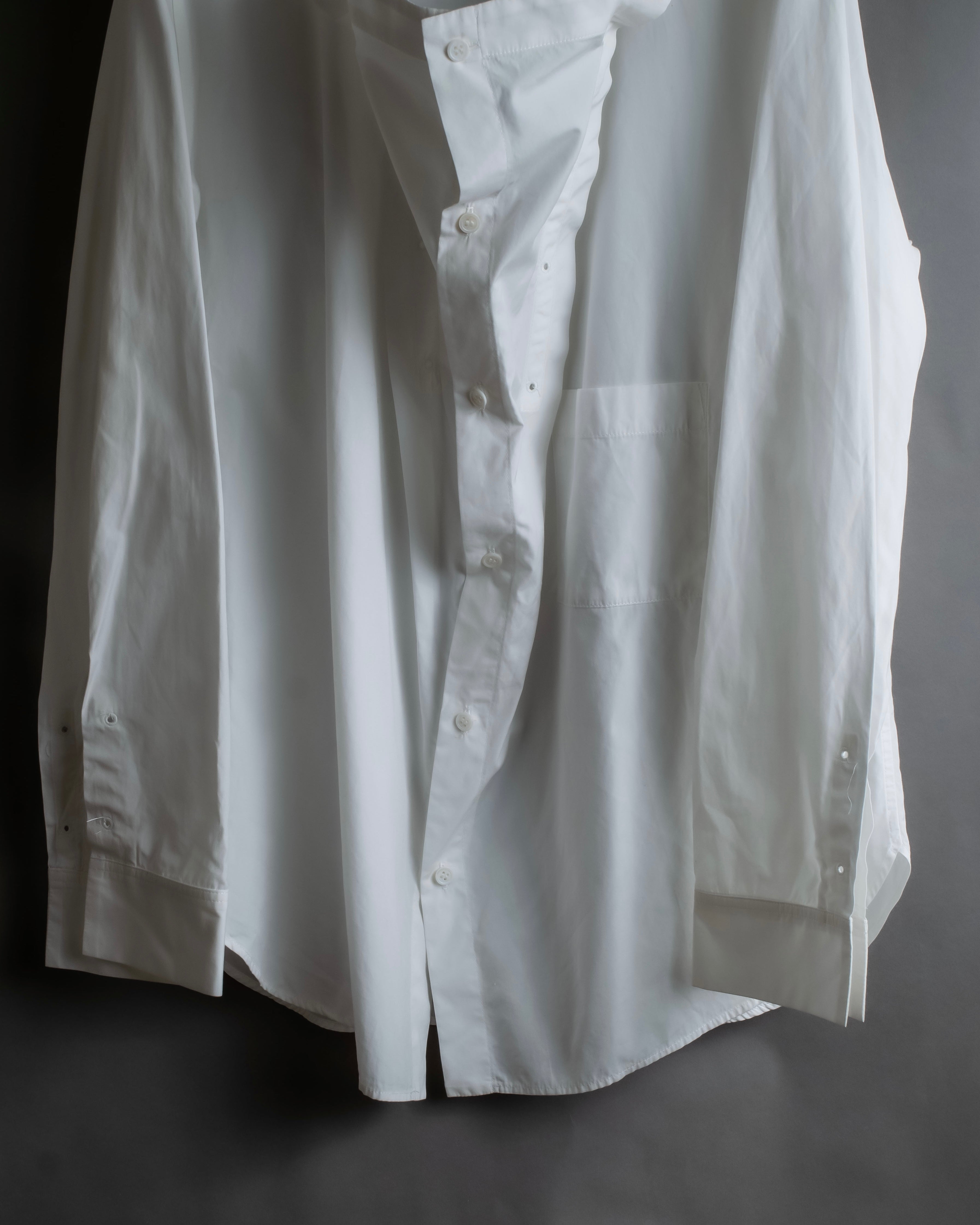 "YOHJI YAMAMOTO" 12SS Folded front panel cotton shirt