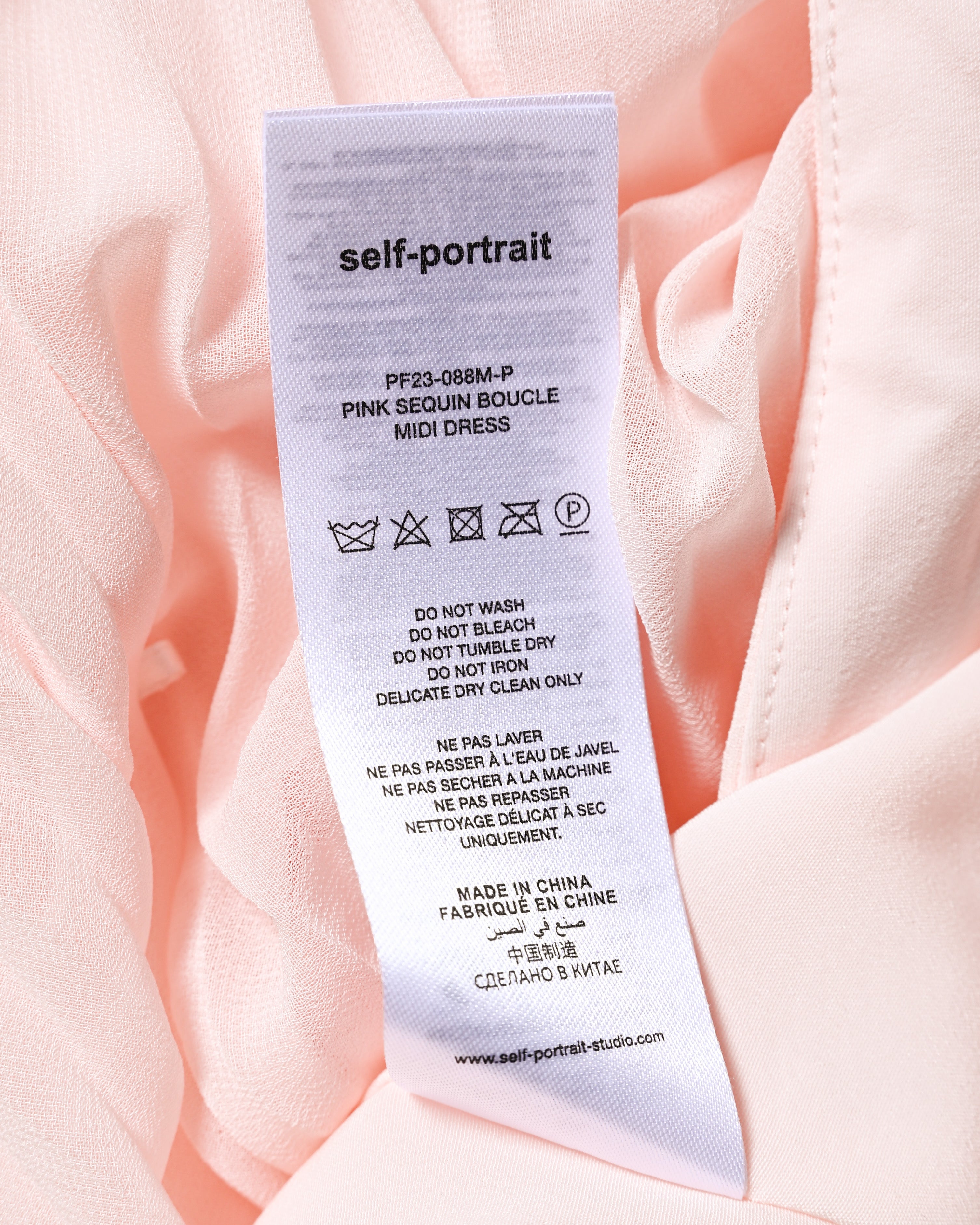 Self-Portrait/ Romantic Chiffon Pleated Skirt Pale Pink
