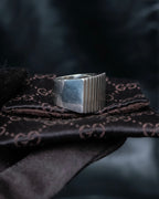 "GUCCI" Striped design sterling silver ring