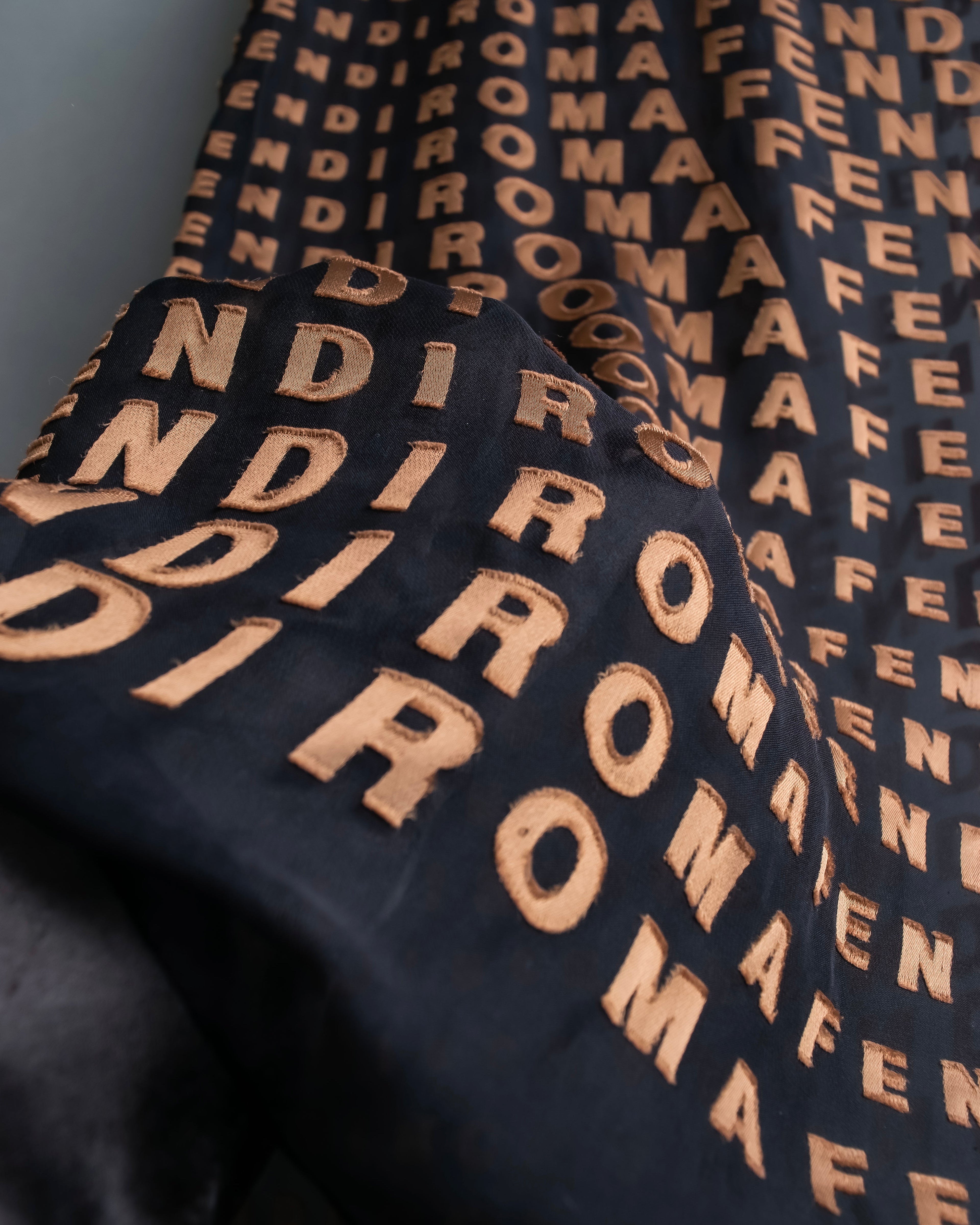 "FENDI" Silk blended logo scarf