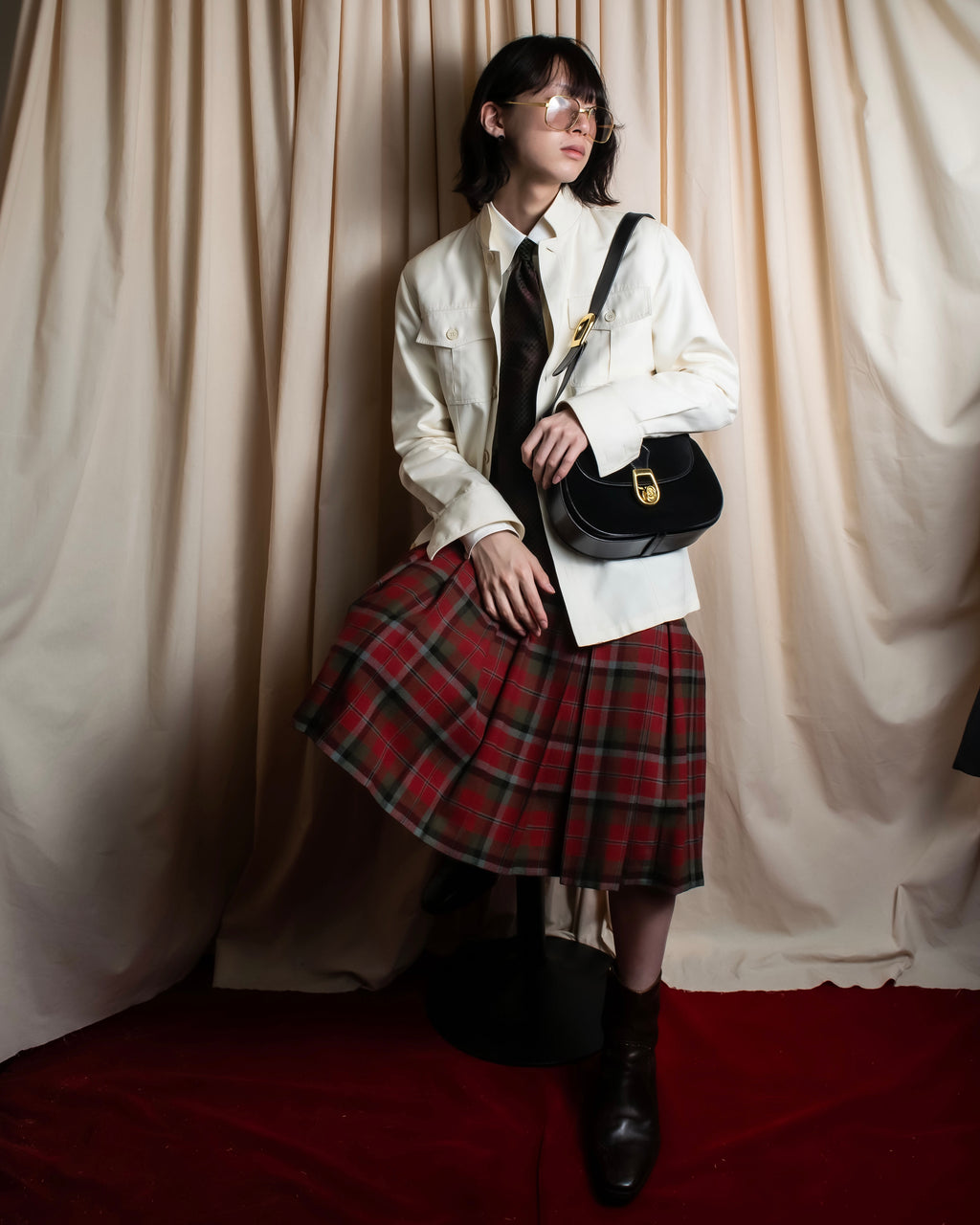 "GIORGIO ARMANI" Oval dot pattern silk twill necktie