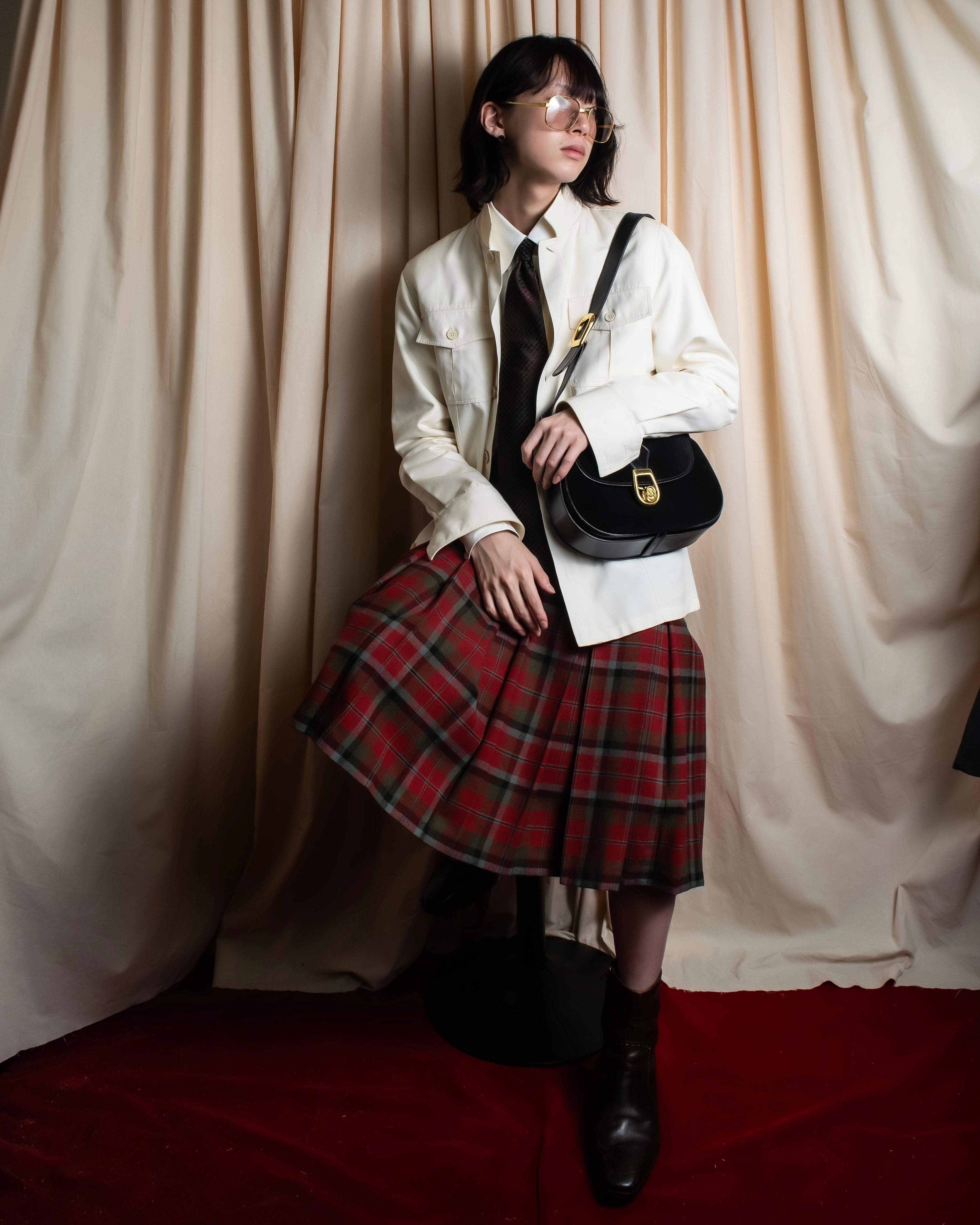 "GIORGIO ARMANI" Oval dot pattern silk twill necktie