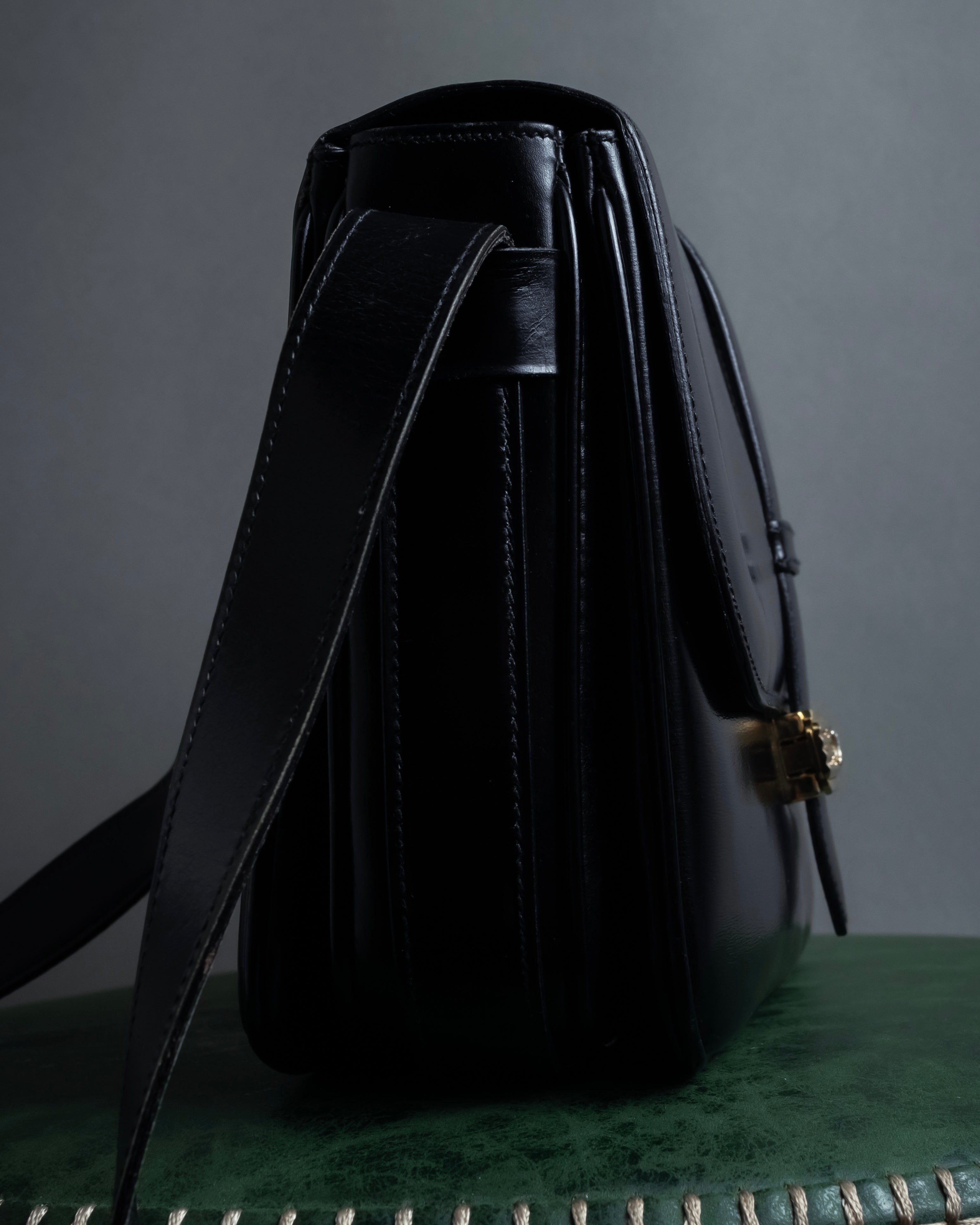 "CELINE" Classic flap design leather shoulder bag