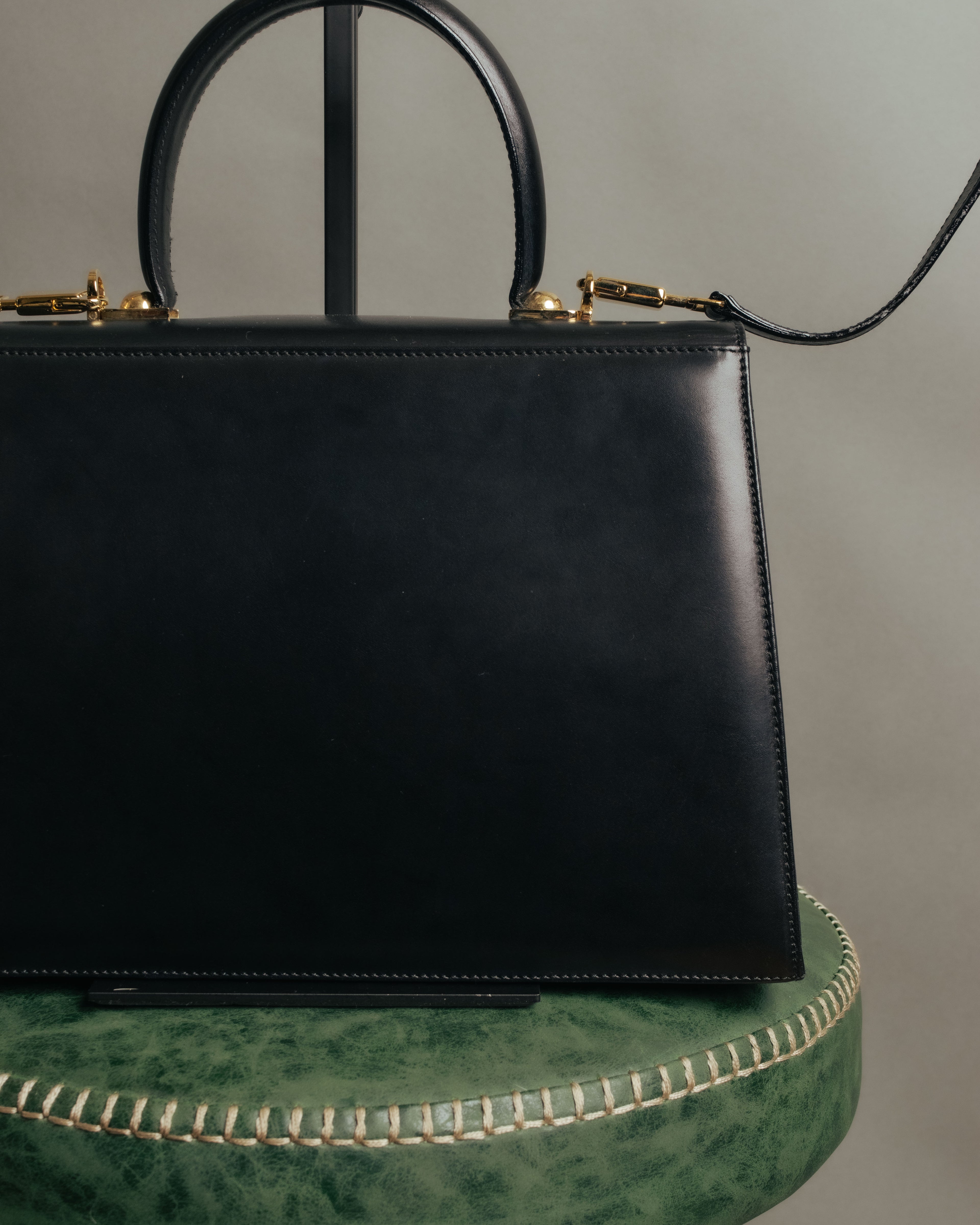 “Salvatore Ferragamo” 90’s-00’s Gancini top handle box calf bag