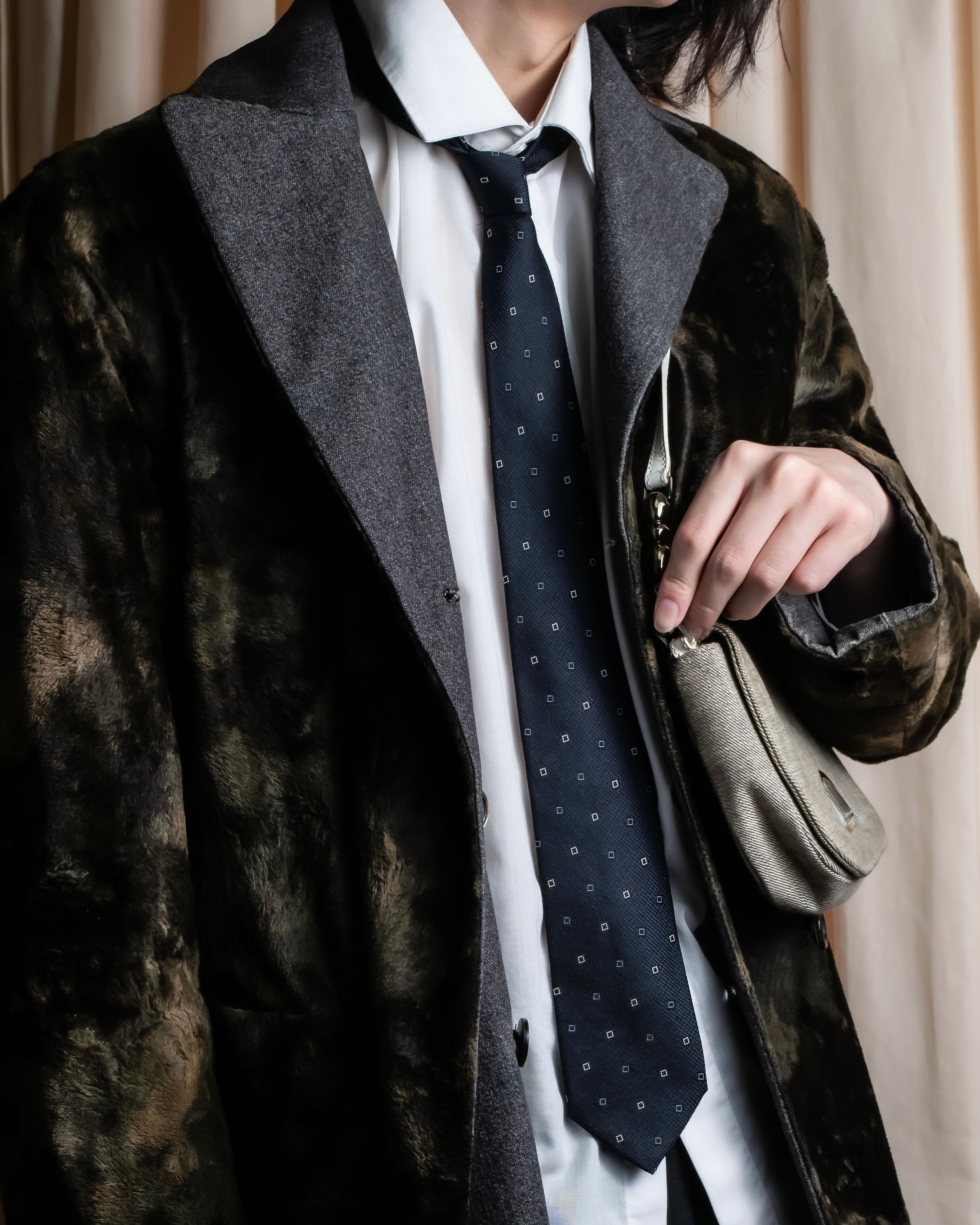 "COMME des GARCONS HOMME" Square small pattern motif necktie