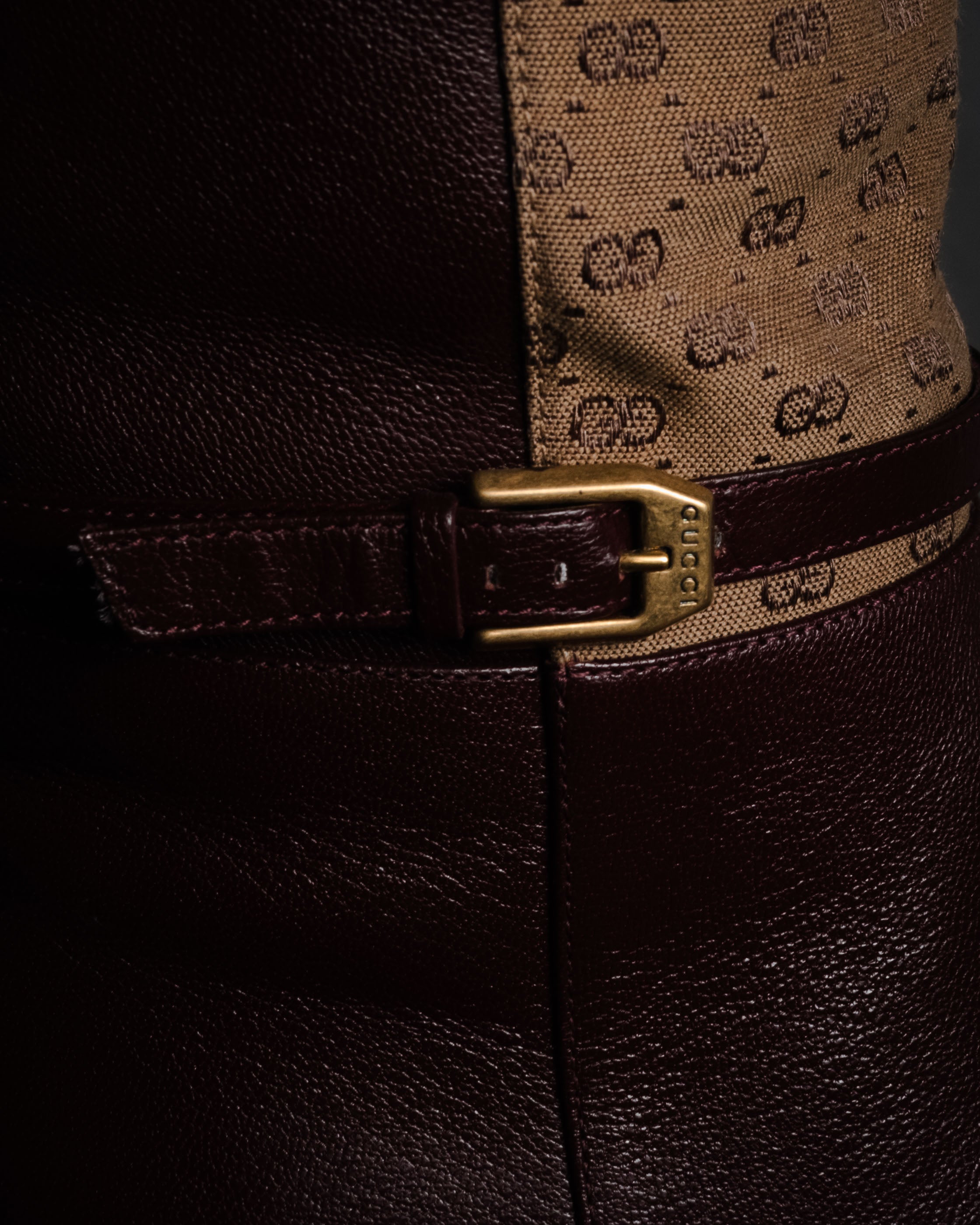 "GUCCI" 20’s archive canvas panel jockey boots