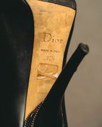 -SPECIAL- “Christian Dior” 00’s Ornate metal heel lace-up ankle boots