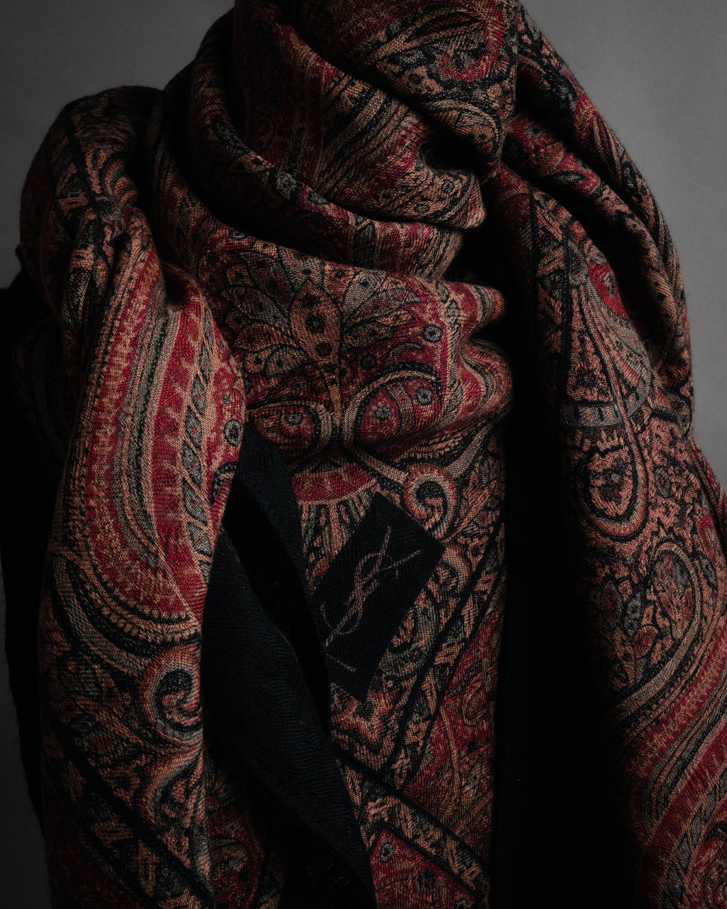 “Yves Saint Laurent” 1985-1995 Paisley framed scarf