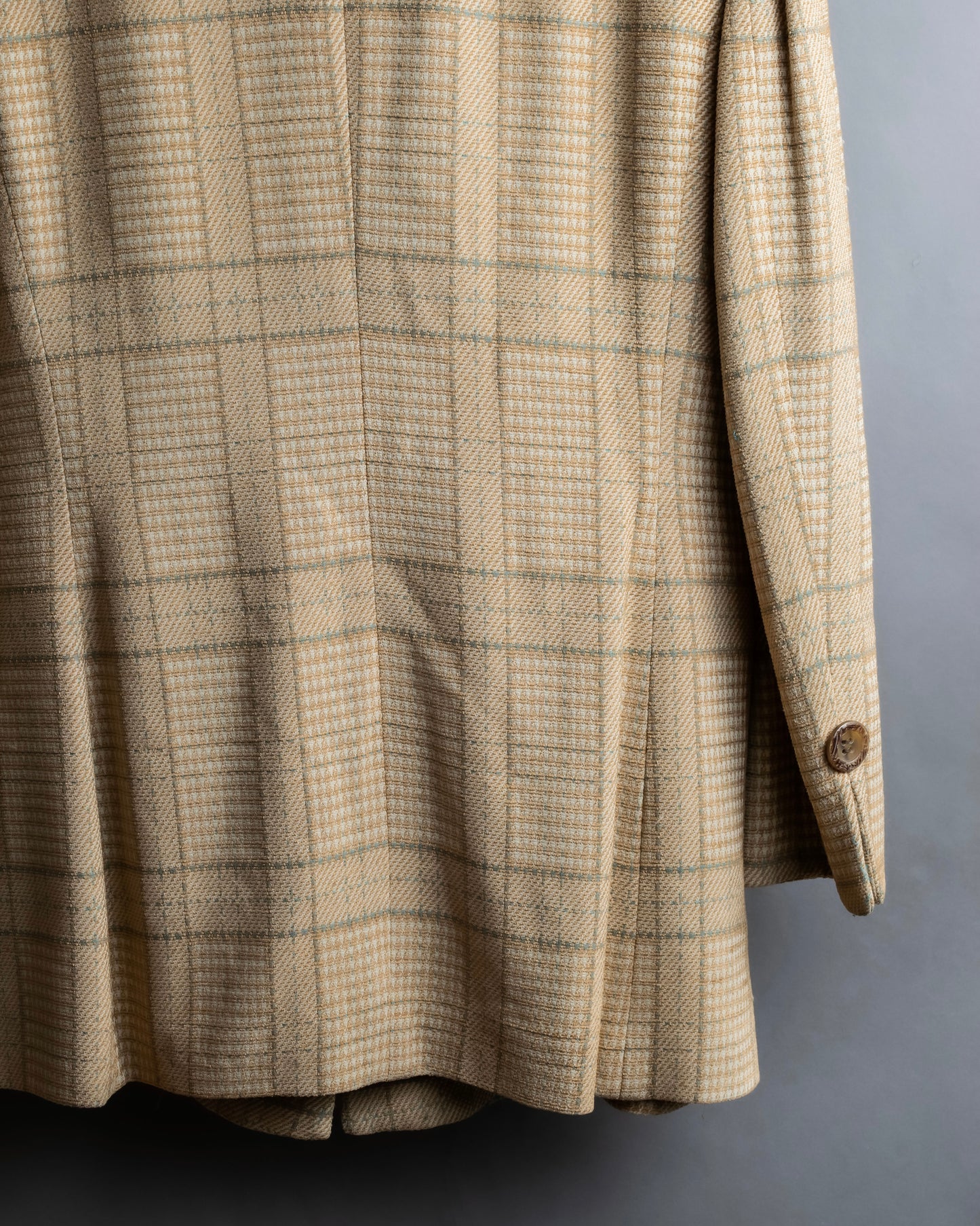 "Christian Dior" Glen check pattern beautiful shape tailored jacket