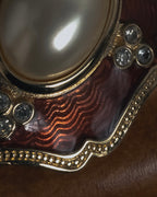 "BURBERRYS" 80’s-90’s royal enamel pearl brooch