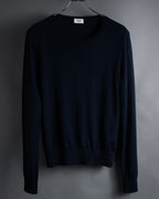 "CELINE" Hedi Slimane design compact silhouette wool knit