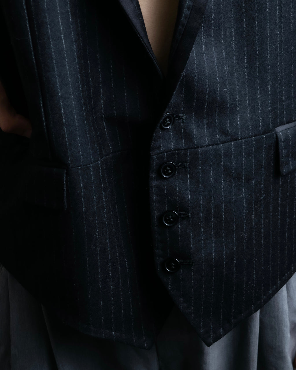 "DOLCE & GABBANA" Pattern switching peak lapel gilet