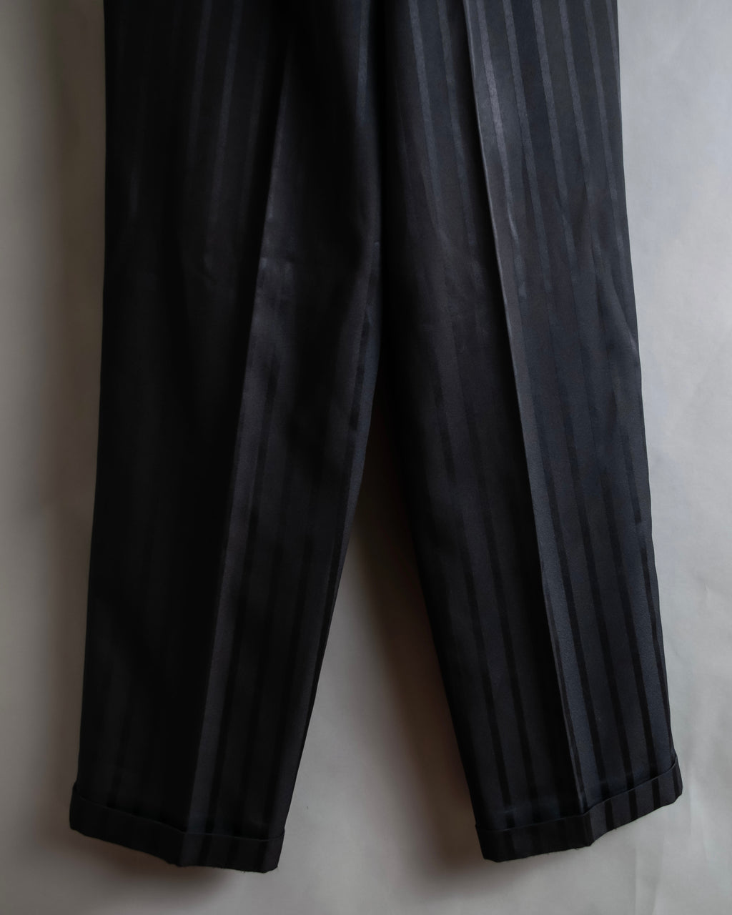 "Vintage subtle gloss striped wide slacks"