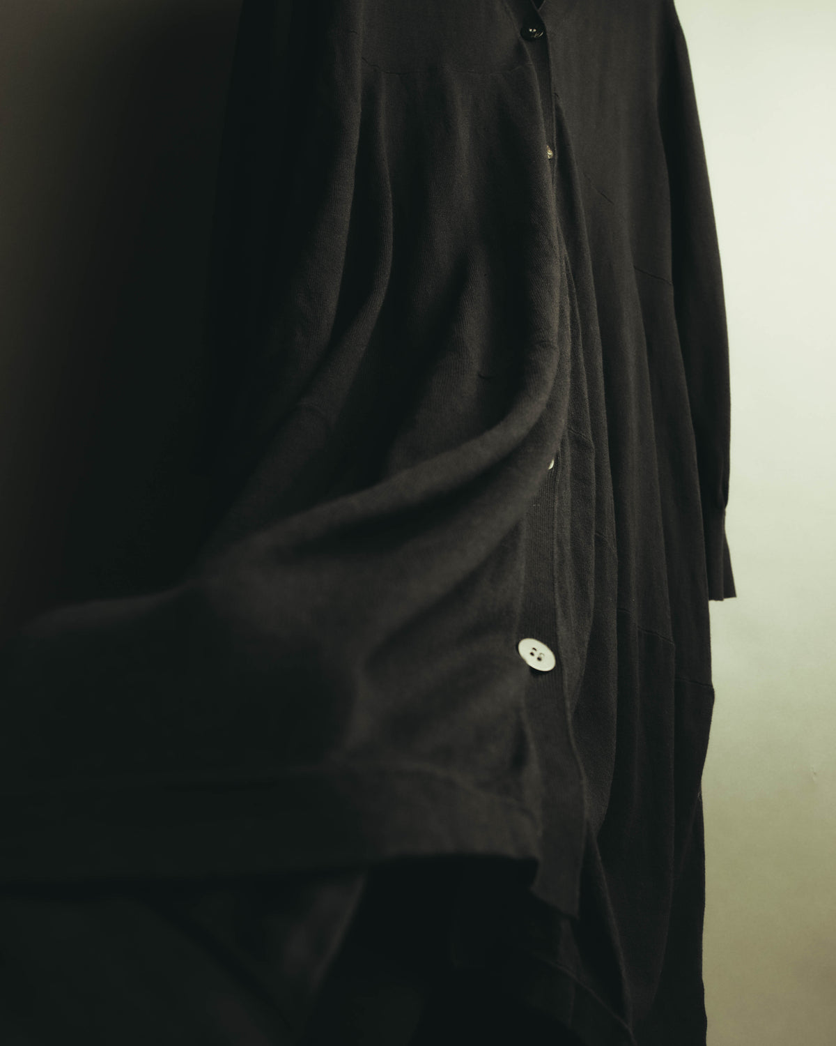 “Y’s for living” Late 2010’s-early 2020’s Draped cotton button-front long dress