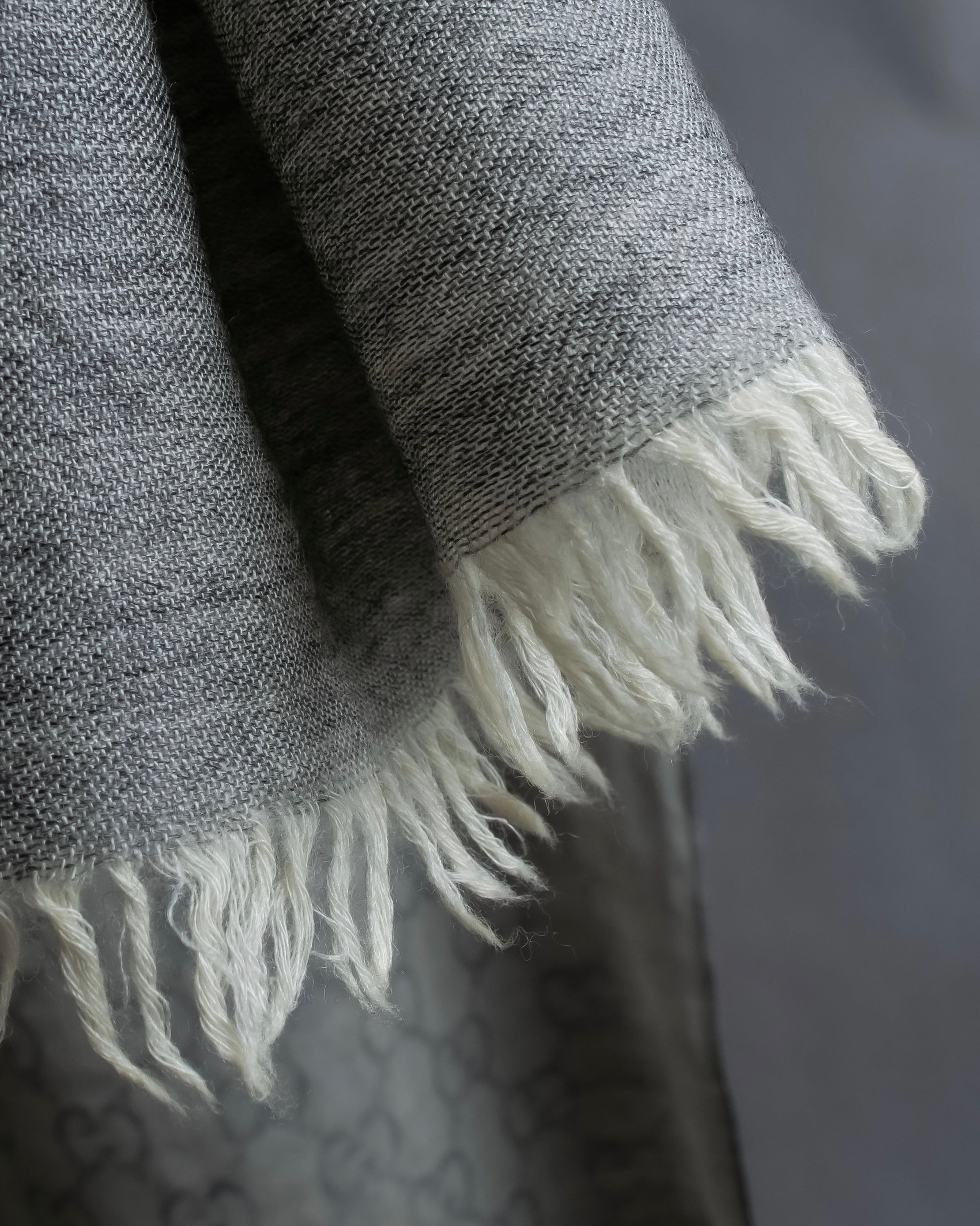 "GUCCI" GGpattern silk blend fringe stole