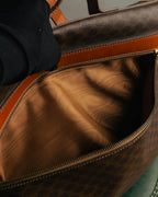 "CELINE" 80's-90's Macadam monogram pvc leather shoulder briefcase