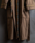 "BURBERRYS" Gold trim design belted gown coat