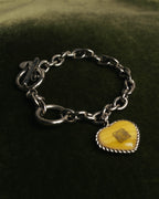 “LOEWE“ 16AW Yellow heart charm chain bracelet