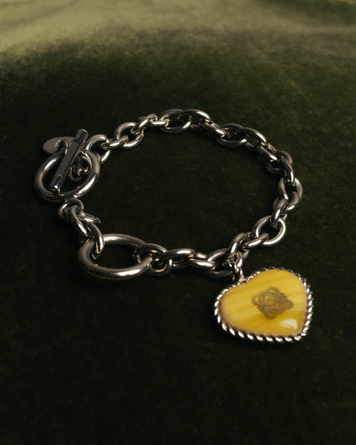 “LOEWE“ 16AW Yellow heart charm chain bracelet