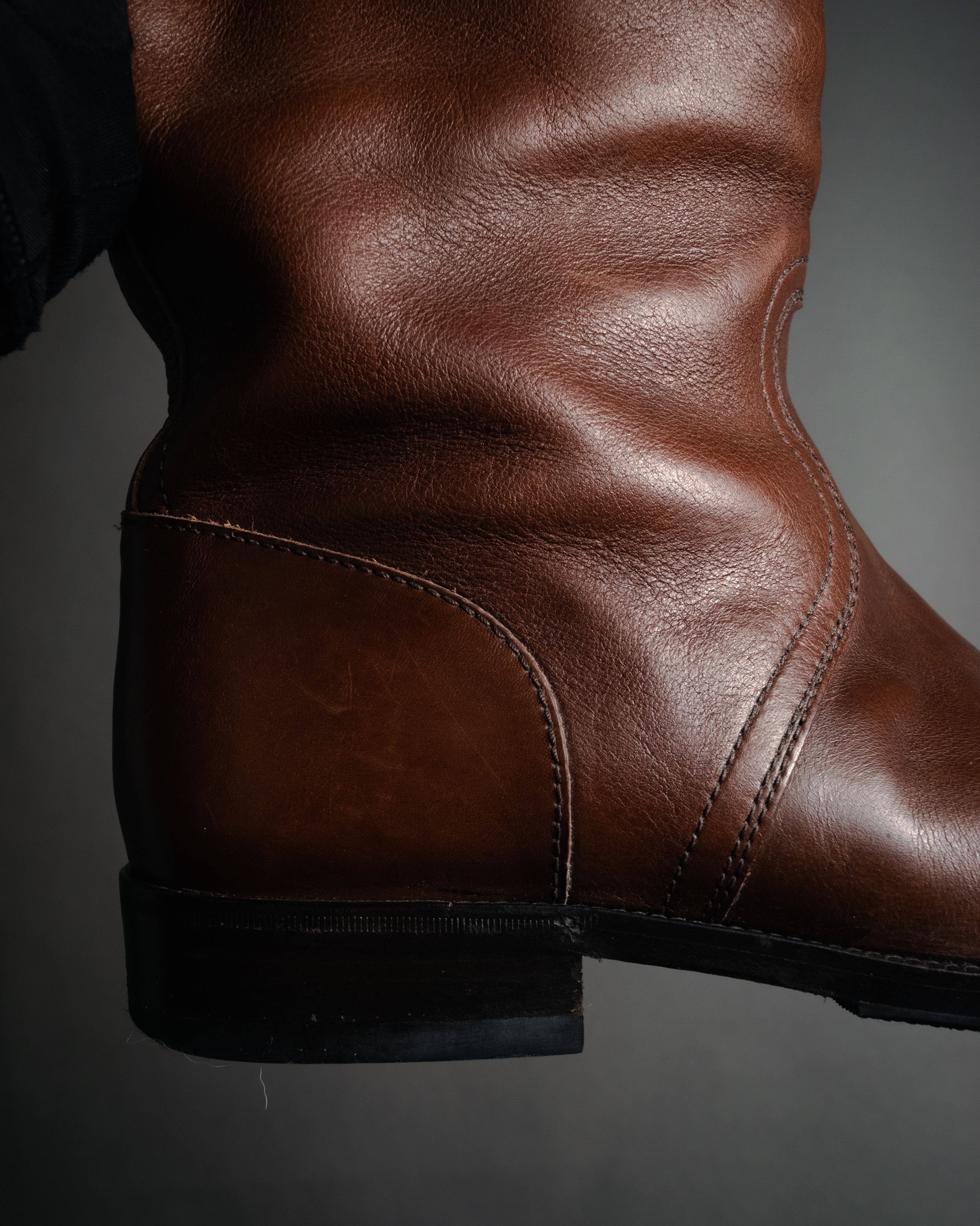 "GUCCI" 90’s-00’s shearling lined engineer boots