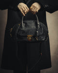 -SPECIAL- “Salvatore Ferragamo“ 90's-00's Gancini pony hair and leather dual-way boston bag