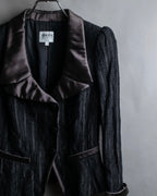 "ARMANI COLLEZIONI" Satin switch design knit tailored jacket