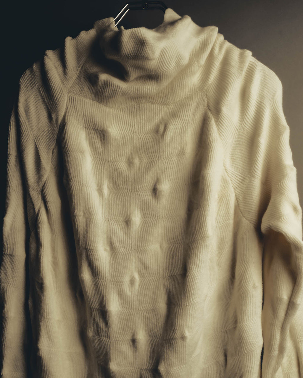 "Alexander McQueen" 90's-00's Sculptural ribbed turtleneck wool knit sweater