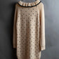 "Christian Dior" Star print frill detail cable knit tunic pullover