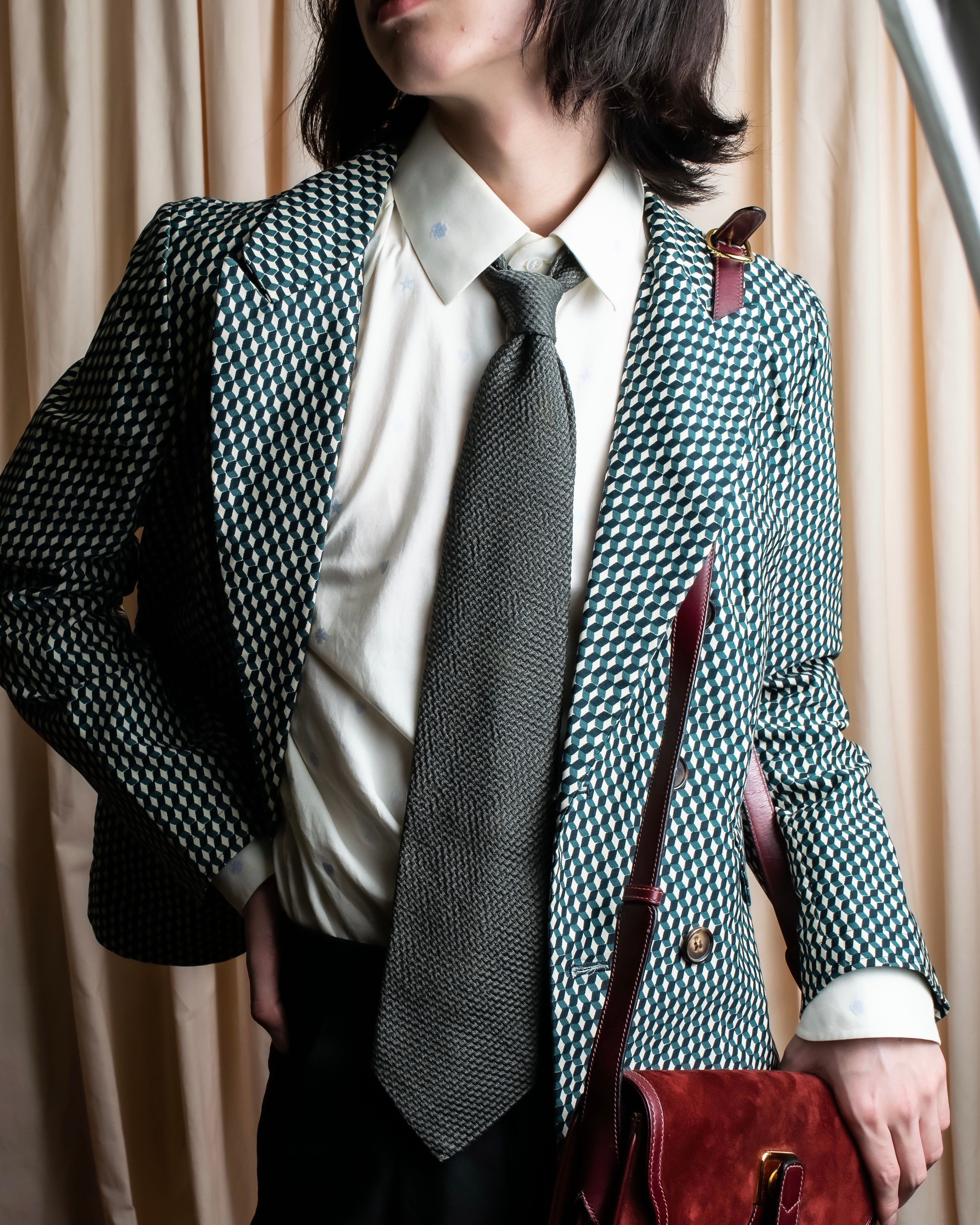 "GIORGIO ARMANI" Waffle knit silk necktie