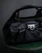 "Salvatore Ferragamo" Gancini motif gathered design leather bag