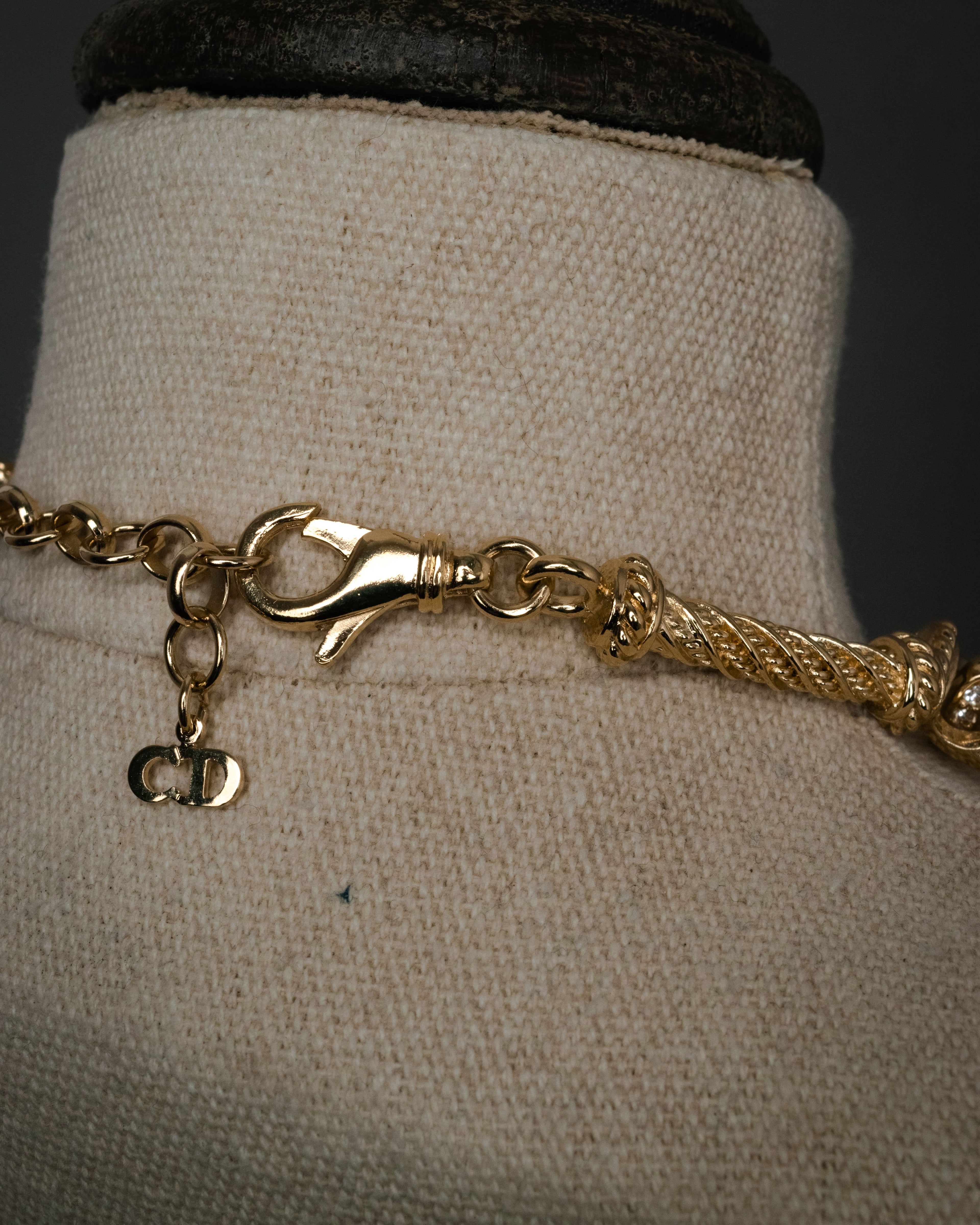 “Christian Dior” 90’s Crystal knot rope necklace