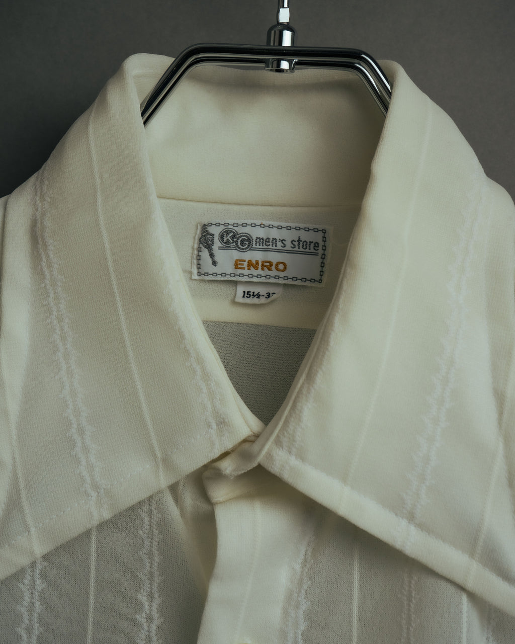 -MOOD Vintage Collections- 70’s-80’s Sheer stripe long point collar shirt