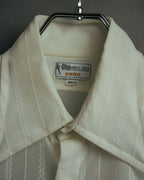 -MOOD Vintage Collections- 70’s-80’s Sheer stripe long point collar shirt