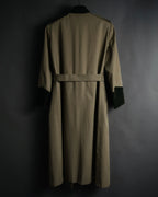 “Yves Saint Laurent” 80’s-90’s Corduroy collar belted trench coat