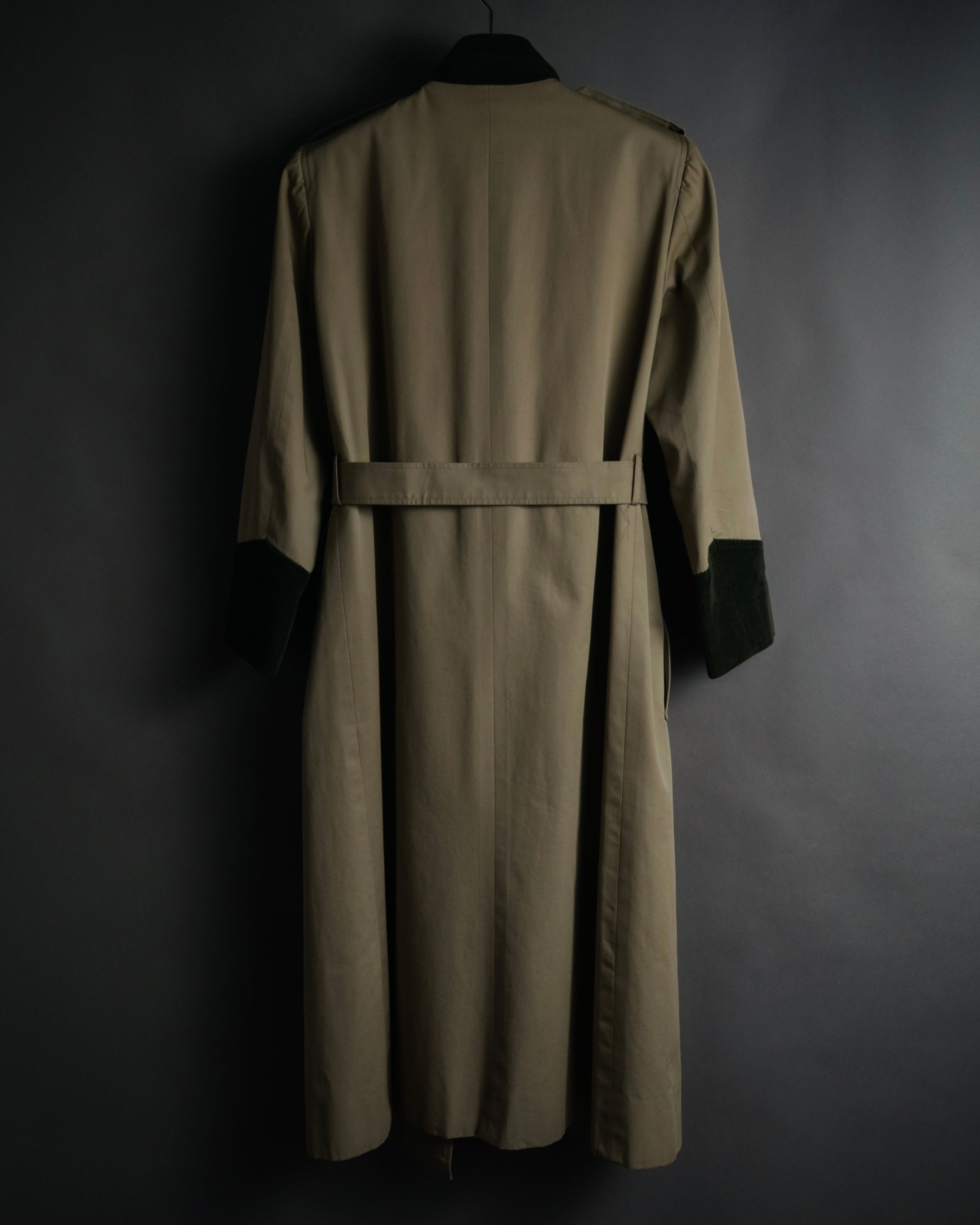 “Yves Saint Laurent” 80’s-90’s Corduroy collar belted trench coat