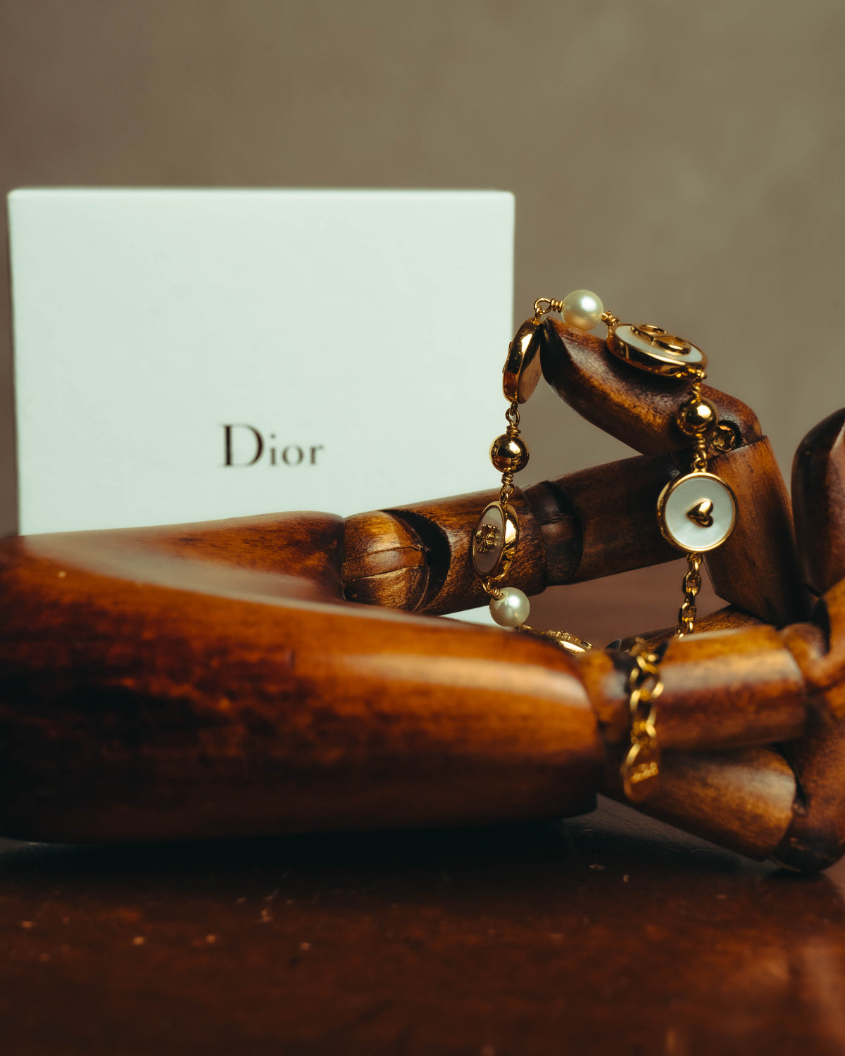 "Christian Dior" 20's Iridescent mother of pearl charm bracelet