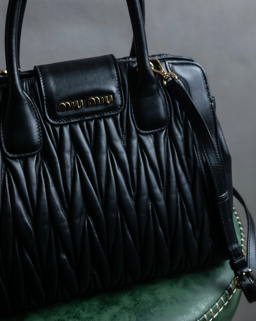 "MIU MIU" Matelasse design 2way leather bag