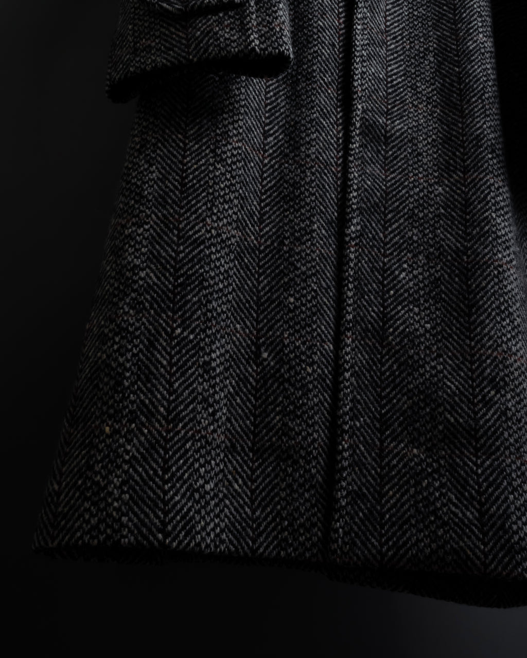 "BURBERRYS" British tweed fly front stand collar coat