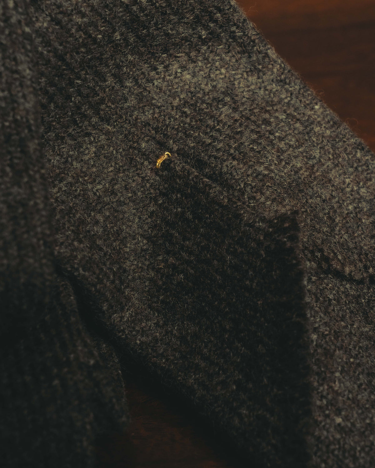 -SPECIAL- "Yves Saint Laurent" 90's-00's Charcoal grey wool textured knit tie