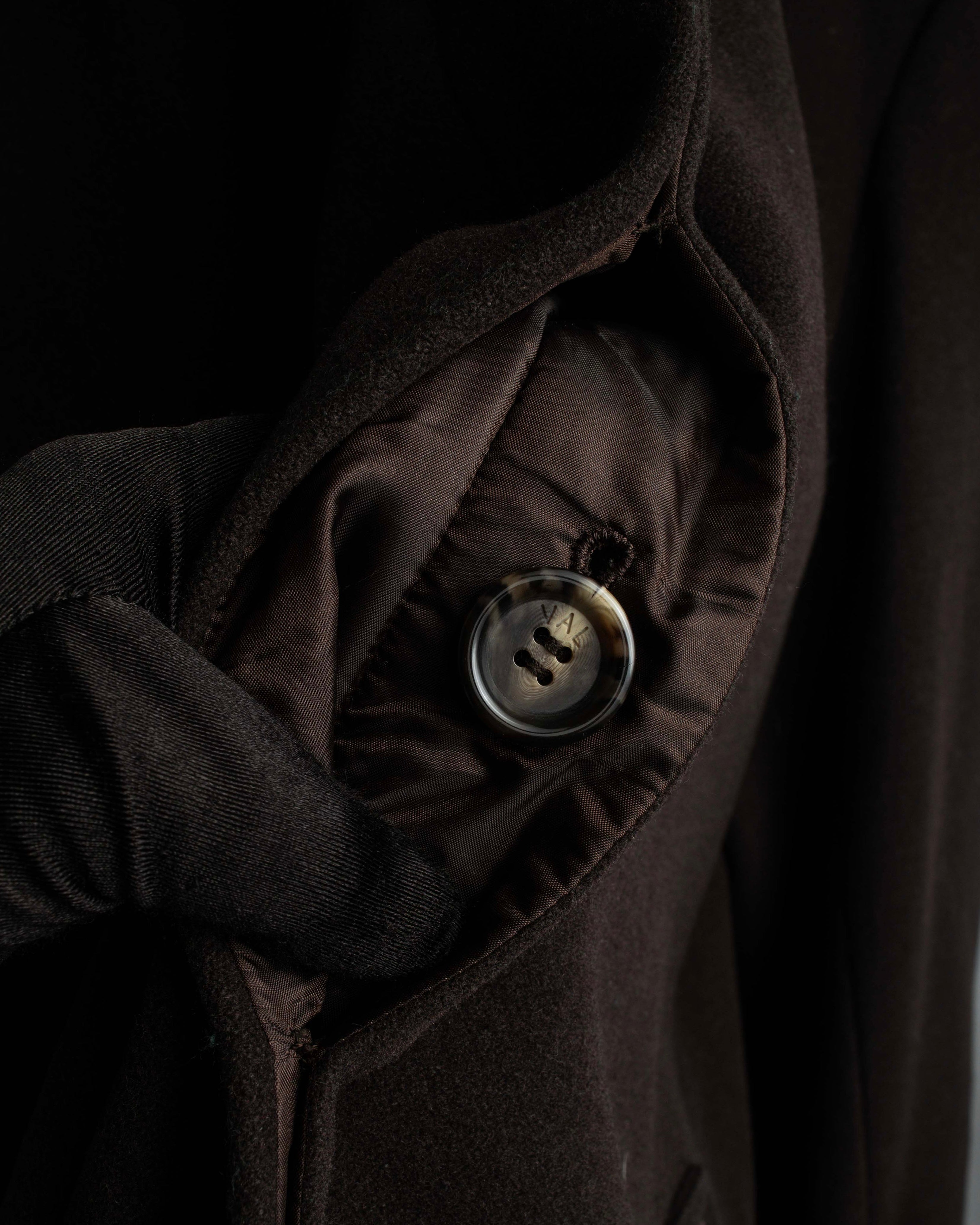 "VAL by VALENTINO" Military detailing hidden placket melton coat