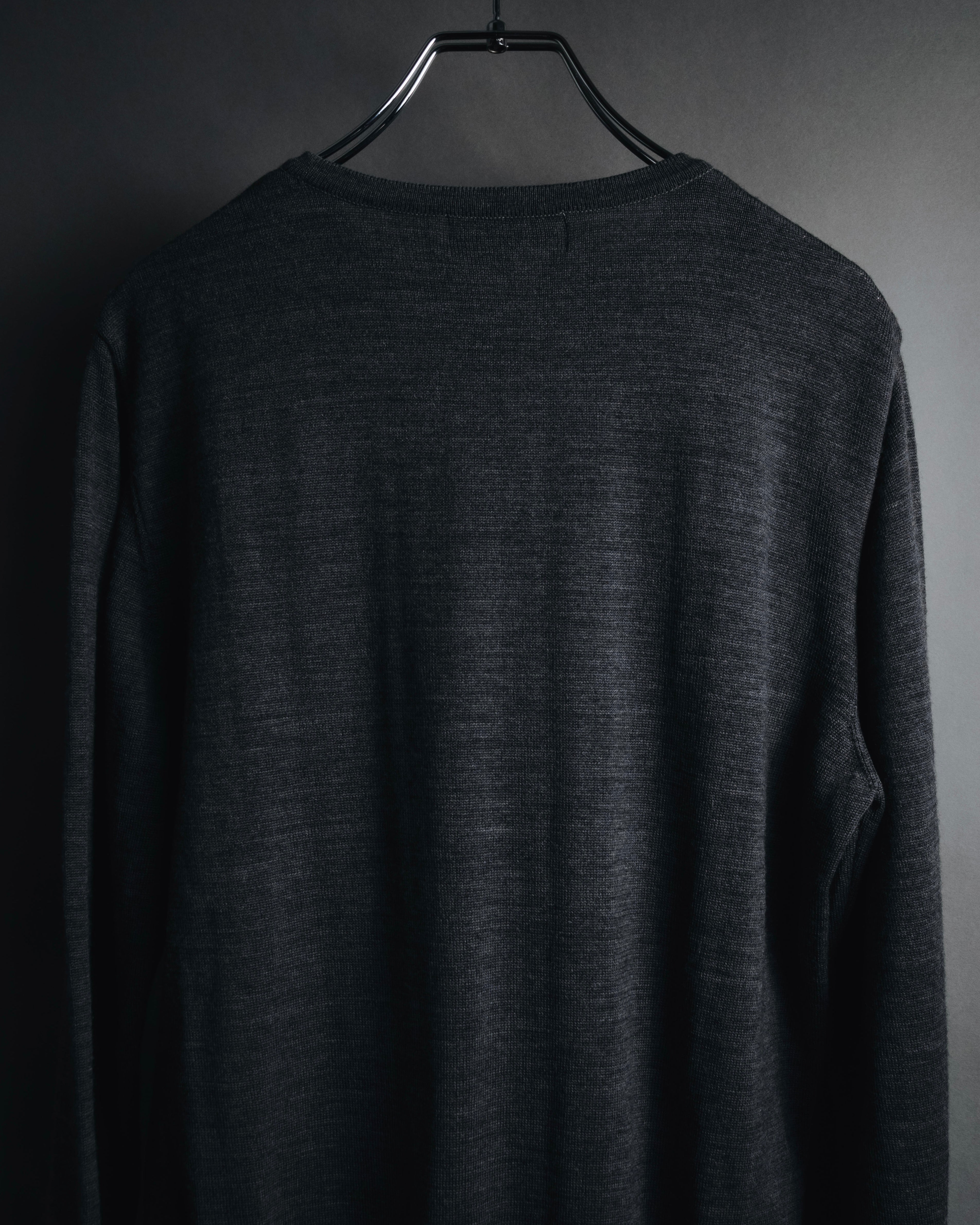 "YVES SAINT LAURENT" 80’s-90’s embroidered logo wool knit sweater