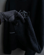 "Saint Laurent" Handsome face embroidery mohair blend oversized knit