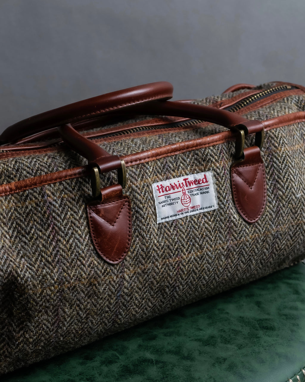 "Harris Tweed" Herringbone wave boston bag