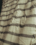 "tao COMME des GARÇONS" 10's Textured striped wool knit cardigan