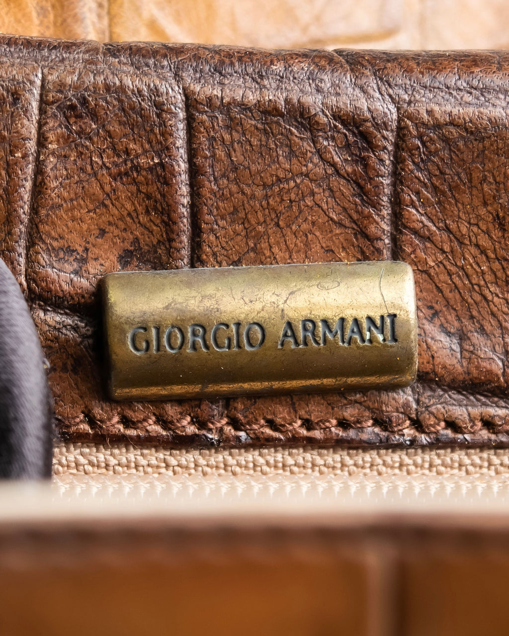 "GIORGIO ARMANI" crocodile leather box shoulder bag