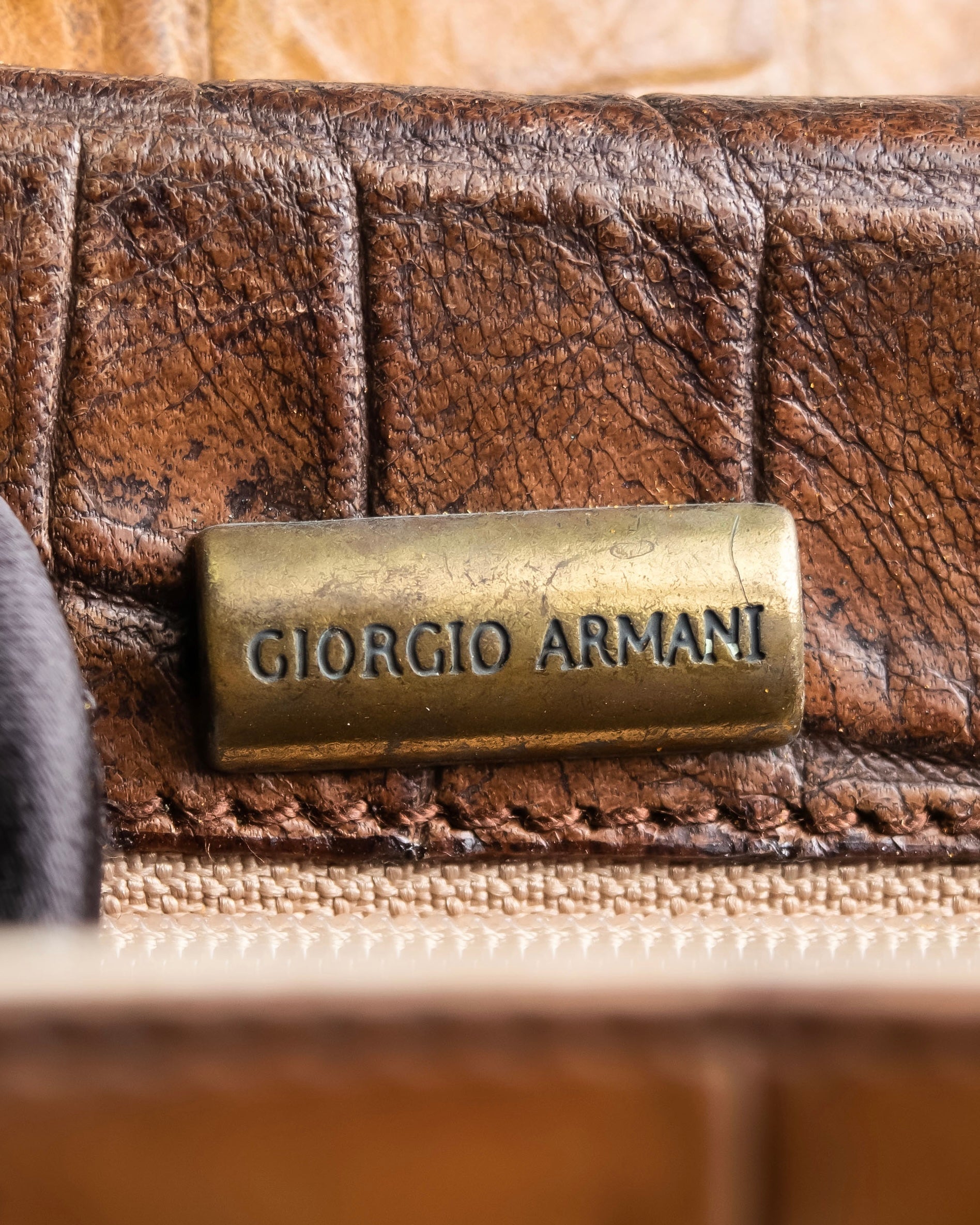 "GIORGIO ARMANI" crocodile leather box shoulder bag