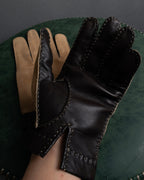 "LOEWE" Logo engraved combination leather gloves