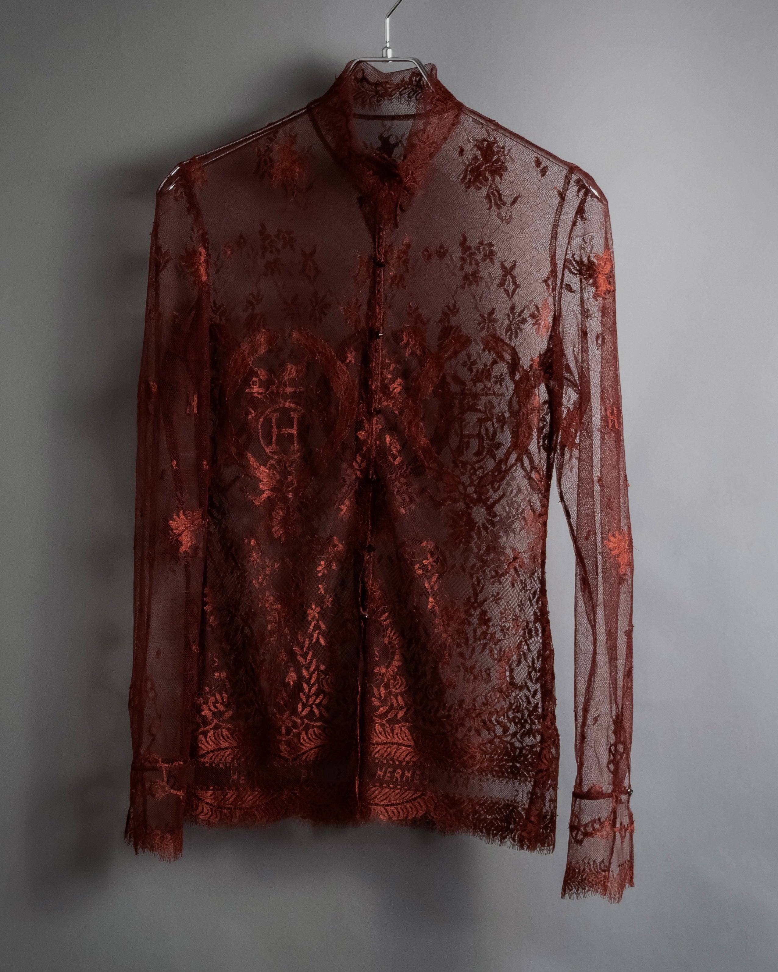 -SPECIAL- "HERMES" 00's Jean-Paul Gaultier Era Engineered Lace Shirt