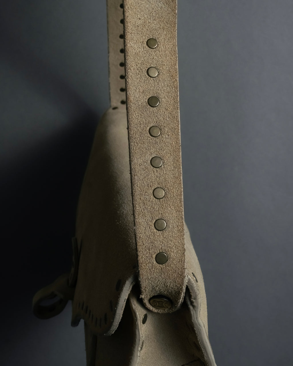 "CELINE" Studs design suede leather shoulder bag